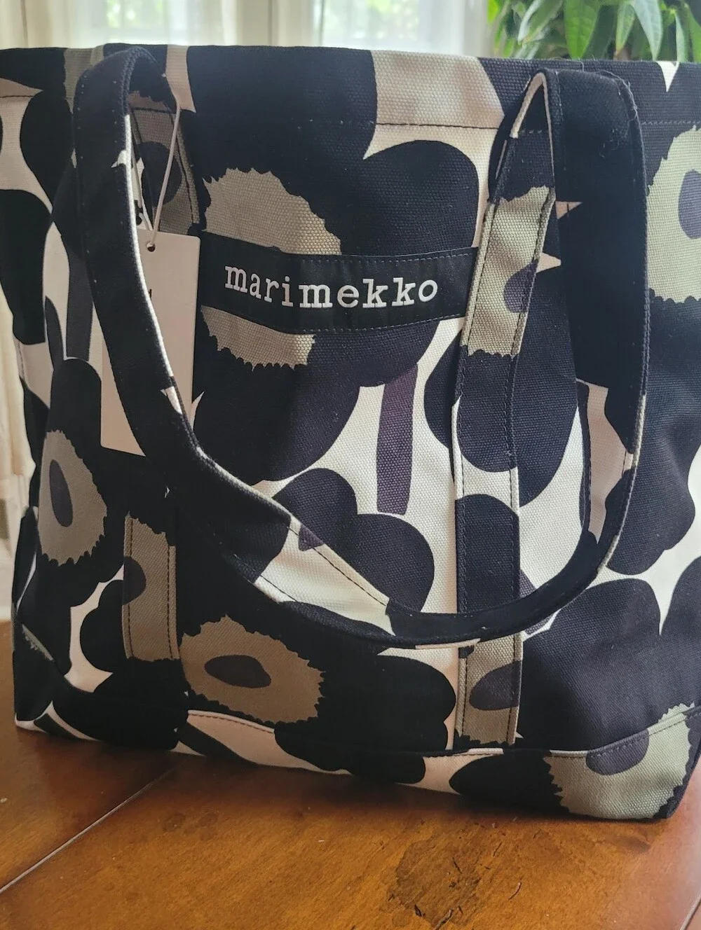 Marimekko Peruskassi Pieni Unikko Totebag Handbag Black NWT
